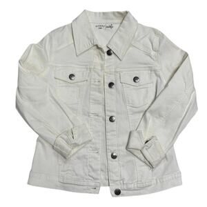 🤍 Riders by Lee Indigo White Cream Denim Jacket Classic Button Up 🤍 Size S ✨